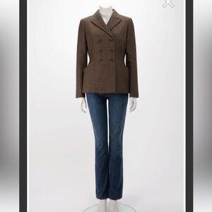 Christian Dior Iconic Bar Jacket - Brown Houndstooth Doublebreasted - 40 - NWT